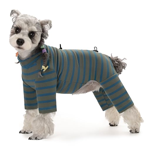 Wintermantel für Hunde – warmer Dralon Mantel für kaltes Wetter, weiche Fleecejacke, gestreifter Schlafanzug mit Kordelzug, lange Ärmel, Overall, Anti-Haarausfall, reflektierender Einteiler für kleine Wintermantel für Hunde – warmer Dralon Mantel für kaltes Wetter, weiche Fleecejacke, gestreifter Schlafanzug mit Kordelzug, lange Ärmel, Overall, Anti-Haarausfall, reflektierender Einteiler für kleine von AITOLI