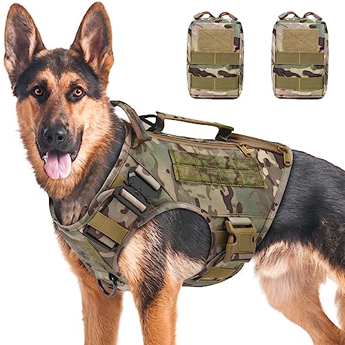 AIWAI Taktisches Hundegeschirr für mittlere und große Rassen, Molle-Panels Metallschnalle, Weste mit Seitentaschen, Taschen für Service-Arbeitstraining Tarnung,M, mit 2 Beuteln AIWAI Taktisches Hundegeschirr für mittlere und große Rassen, Molle-Panels Metallschnalle, Weste mit Seitentaschen, Taschen für Service-Arbeitstraining Tarnung,M, mit 2 Beuteln von AIWAI