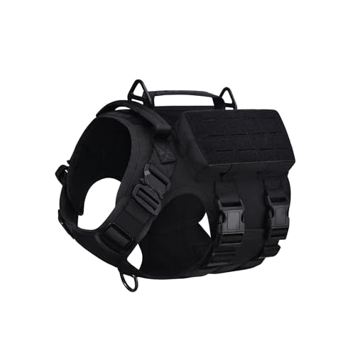 AIWAI Tactical Hundegeschirr mit Griff für große Hunde, 2X Metallschnalle, Hund MOLLE Weste mit Taschen, Kein Zug Verstellbare Easy Control Hundeweste Geschirr für Working Training (schwarz, XL) AIWAI Tactical Hundegeschirr mit Griff für große Hunde, 2X Metallschnalle, Hund MOLLE Weste mit Taschen, Kein Zug Verstellbare Easy Control Hundeweste Geschirr für Working Training (schwarz, XL) von AIWAI