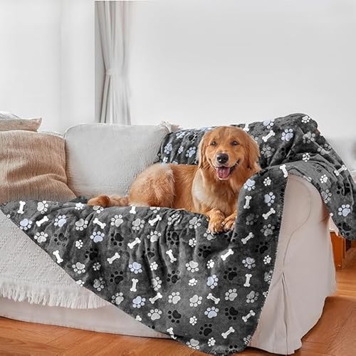 AIWEK wasserdichte Hundedecke, Musterdruck, superweich, warm, flauschig, Waschlappen, Sofa, Auto, Bettschutz, urinfest, waschbar, Outdoor-Haustierdecke für Welpen, große Hunde und Katzen (Pfote und AIWEK wasserdichte Hundedecke, Musterdruck, superweich, warm, flauschig, Waschlappen, Sofa, Auto, Bettschutz, urinfest, waschbar, Outdoor-Haustierdecke für Welpen, große Hunde und Katzen (Pfote und von AIWEK