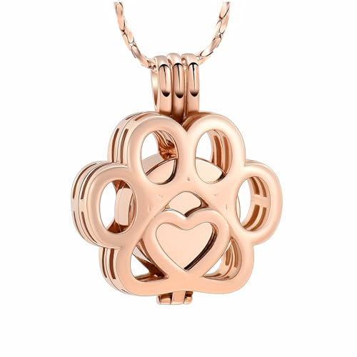AIWENXI Halskette für Haustier-Asche, Schmuck für Katze, Hund, Asche, Anhänger im Inneren, Mini-Etui, Pfotenabdruck, Urnen-Halskette für Damen und Herren, Andenken, Gedenkschmuck für Ashea-Medaillon AIWENXI Halskette für Haustier-Asche, Schmuck für Katze, Hund, Asche, Anhänger im Inneren, Mini-Etui, Pfotenabdruck, Urnen-Halskette für Damen und Herren, Andenken, Gedenkschmuck für Ashea-Medaillon von AIWENXI