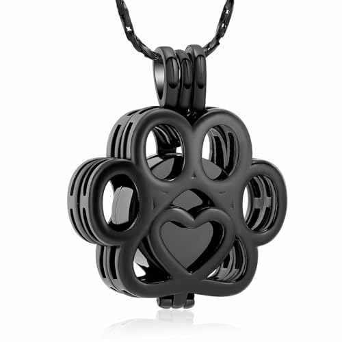 AIWENXI Halskette für Haustier-Asche, Schmuck für Katze, Hund, Asche, Anhänger im Inneren, Mini-Etui, Pfotenabdruck, Urnen-Halskette für Damen und Herren, Andenken, Gedenkschmuck für Ashea-Medaillon AIWENXI Halskette für Haustier-Asche, Schmuck für Katze, Hund, Asche, Anhänger im Inneren, Mini-Etui, Pfotenabdruck, Urnen-Halskette für Damen und Herren, Andenken, Gedenkschmuck für Ashea-Medaillon von AIWENXI