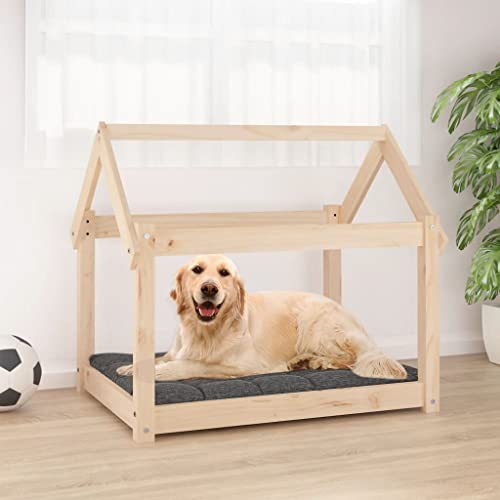 AJJHUUKI Pet Supplies Hundebett 81 x 60 x 70 cm Massivholz Kiefer Tiere & Haustierbedarf von AJJHUUKI