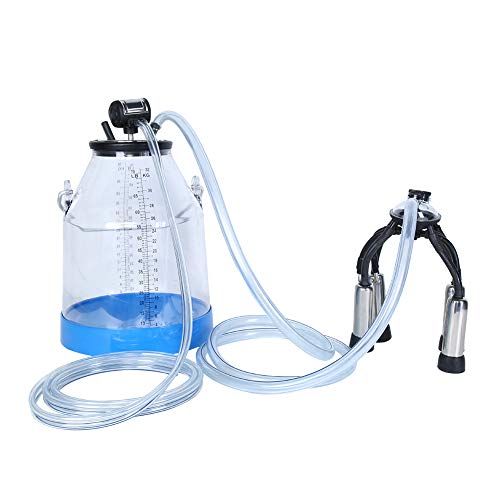 Ajunjiil Dairy Melking Machine für Kuh, für tragbare transparente 32 -l -Eimer -Tank, effiziente Melkausrüstung für den Nutzung von Milchfarm von AJUNJIIL