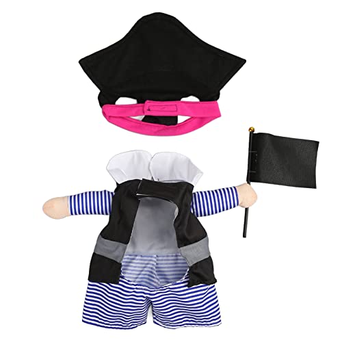 Hundepiratkostüm lustige Cartoon Haustier Pirate Anzug Hund Katze Kleidung Halloween Weihnachten (XL) von AJUNJIIL