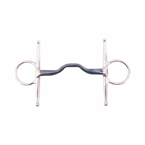AK Blue Silver Voll Kandare mit Zungenfreiheit – Massives Mundstück aus Sweet Iron – AKRS-102648 (Blau Silber, 4.75'') von AK Riding Sports