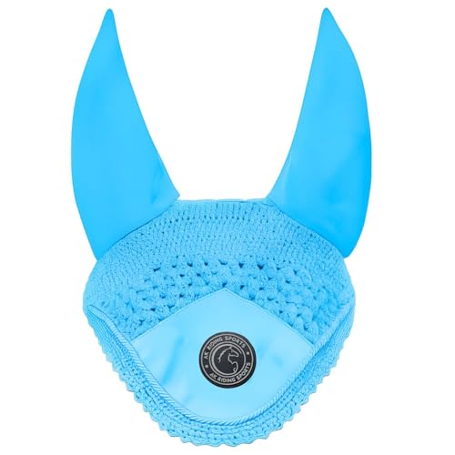 AK Fliegenhaube für Pferde - Weiche Lycra-Ohren, eng gestrickt, bequeme Passform - Reitohrhaube für Sportpferde AKRS-6069-01 (Azur, X-FULL/(XL)) von AK Riding Sports