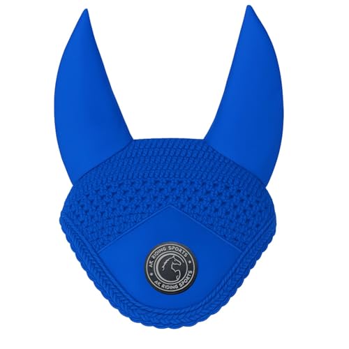 AK Fliegenhaube für Pferde - Weiche Lycra-Ohren, eng gestrickt, bequeme Passform - Reitohrhaube für Sportpferde AKRS-6069-01 (Blau, COB / (M)) von AK Riding Sports
