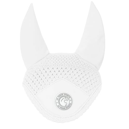 AK Fliegenhaube für Pferde - Weiche Lycra-Ohren, eng gestrickt, bequeme Passform - Reitohrhaube für Sportpferde AKRS-6069-01 (Weiß, COB / (M)) von AK Riding Sports