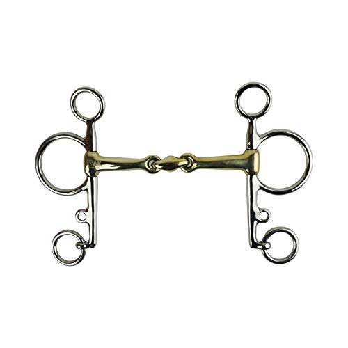 AK Pelham with Double Jointed Riding bit Made of Deutsches Silber AKRS-2631 (Deutsch/Silber, 5.00'') von AK Riding Sports
