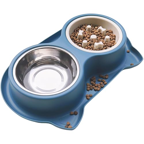 AKEISHE 3-in-1 Slow Feeder Katzennäpfe mit rutschfester Matte, Edelstahlnapf Slow Feeder verhindert Schlucken, gepaart mit beschwertem Boden Wasser Hundenäpfe für große mittelgroße kleine Rassen Größe AKEISHE 3-in-1 Slow Feeder Katzennäpfe mit rutschfester Matte, Edelstahlnapf Slow Feeder verhindert Schlucken, gepaart mit beschwertem Boden Wasser Hundenäpfe für große mittelgroße kleine Rassen Größe von AKEISHE