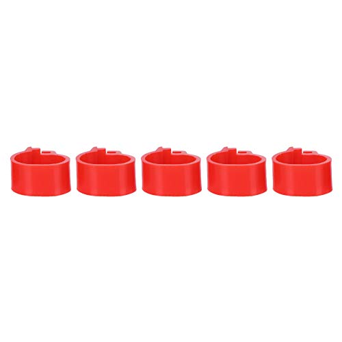 AKLOSIPY 200pcs Red Geflügelbeinclip für Einfache Identifizierung, Trainingswerkzeug mit 10 Mm Größe, Wiederverwendbares und Leichtes Gewicht (10 mm roter wortloser Ring) von AKLOSIPY