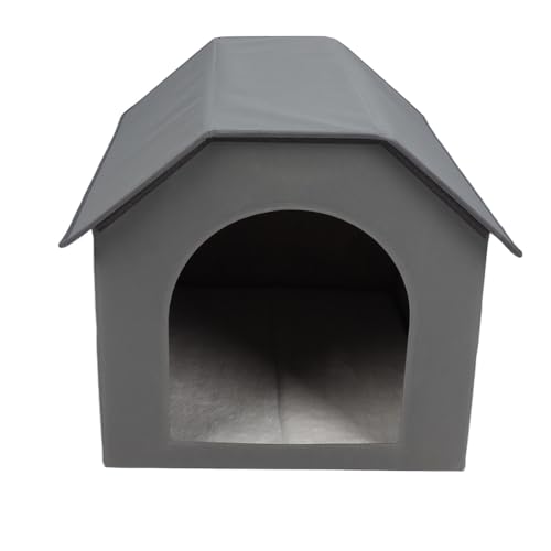 AKLOSIPY Faltbare Innenhause Im Freien Im Freien für Katzen und Kleine Hunde mit Zweiseitiger Matratze, Leicht zu Versammeln (Grey) von AKLOSIPY