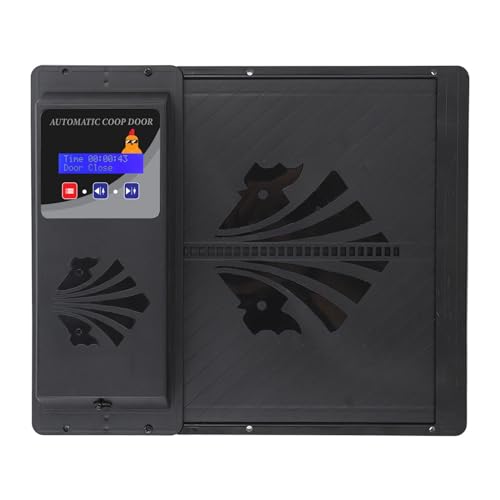 Automatischer Stalltüröffner mit Timer – USB-betriebene Zontal-Stalltür – Programmierbare und Einfach zu Installierende Automatische Tür für den Zugang zu Geflügel (Black) von AKLOSIPY
