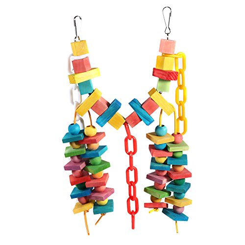 Buntes Holz-Kauspielzeug für Schaukel, Kratzbaum und Sitzstange – für Ziervögel – Seilspielzeug Zum Kauen und Spielen – Sorgen Sie für das Glück Ihres Vogels! Buntes Holz-Kauspielzeug für Schaukel, Kratzbaum und Sitzstange – für Ziervögel – Seilspielzeug Zum Kauen und Spielen – Sorgen Sie für das Glück Ihres Vogels! von AKLOSIPY