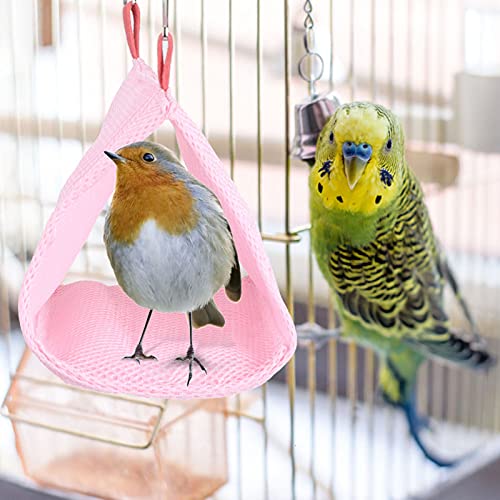 Sommerlicher, Atmungsaktiver Mesh-Haustierhamer für Vögel und Hamster – Ideales Vogelspielzeug und Gemütliches Zuhause – EIN Haustier für Sommerlichen Komfort (Rosa) von AKLOSIPY