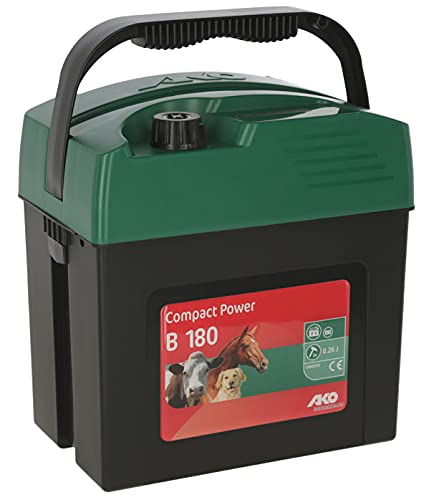 AKO Compact Power B180, Effektives 9 Volt Weidezaungerät, Einsteigermodell, Für kleine Pferde-/Rinderweiden mit geringem Bewuchs und Hunde und Katzen, 5 Jahre Garantie, Made in Germany AKO Compact Power B180, Effektives 9 Volt Weidezaungerät, Einsteigermodell, Für kleine Pferde-/Rinderweiden mit geringem Bewuchs und Hunde und Katzen, 5 Jahre Garantie, Made in Germany von AKO Fencing