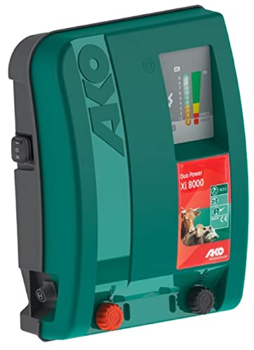 AKO Duo Power Xi 8000 - Weidezaungerät 12 / 230 V - für Zäune bis 7 km und starkem Bewuchs, starke Leistung mit LED-Bargraphanzeige, ideal für Bullen, Pferde und zur Wild- & Wolfsabwehr AKO Duo Power Xi 8000 - Weidezaungerät 12 / 230 V - für Zäune bis 7 km und starkem Bewuchs, starke Leistung mit LED-Bargraphanzeige, ideal für Bullen, Pferde und zur Wild- & Wolfsabwehr von AKO Fencing