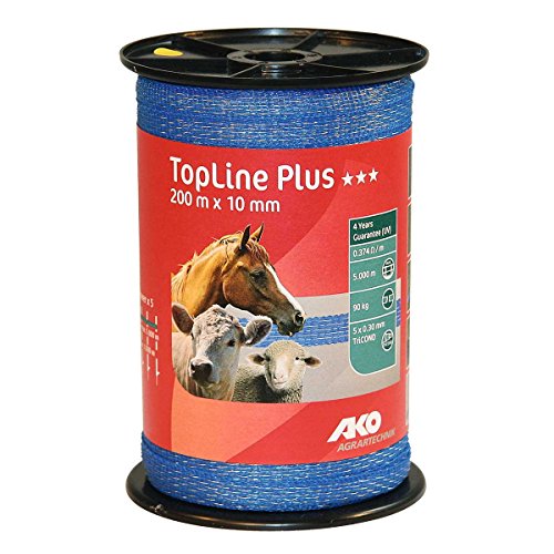 Ako Weidezaunband TopLine Plus TriCOND bunt, Farbe:Blau;Länge:200 m x 10 mm Ako Weidezaunband TopLine Plus TriCOND bunt, Farbe:Blau;Länge:200 m x 10 mm von AKO Fencing