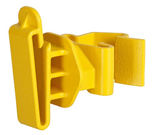 AKO 25x T-Pfosten Weidezaunband Clip Isolator, gelb - Verbessertes Clip System - Einfaches Anklippen am T-Post - Für Weidezaunband bis 50mm von AKO