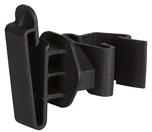 AKO 25x T-Pfosten Weidezaunband Clip Isolator, schwarz - Verbessertes Clip System - Einfaches Anklippen am T-Post - Für Weidezaunband bis 50mm von AKO