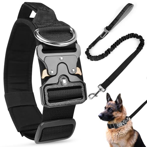 AKOFIC Taktisches Hundehalsband mit Griff & Leine, Breites Halsband Hund Gepolstert aus Nylon, Verstellbar Robuster Dog Collar mit Metallschnalle für Mittlere Große Hunde. AKOFIC Taktisches Hundehalsband mit Griff & Leine, Breites Halsband Hund Gepolstert aus Nylon, Verstellbar Robuster Dog Collar mit Metallschnalle für Mittlere Große Hunde. von AKOFIC