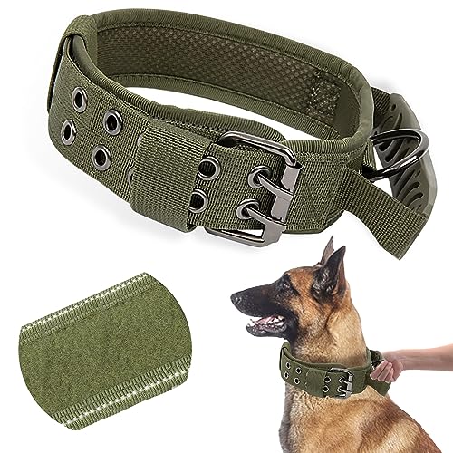AKOFIC Taktisches Hundehalsband mit Kontrollgriff, Breit Hundehalsband Gepolstert, Verstellbare Nylon Halsband Hund, Reflekierend Militärisches Erziehungshalsband Hund für Mittlere Große Hunde AKOFIC Taktisches Hundehalsband mit Kontrollgriff, Breit Hundehalsband Gepolstert, Verstellbare Nylon Halsband Hund, Reflekierend Militärisches Erziehungshalsband Hund für Mittlere Große Hunde von AKOFIC