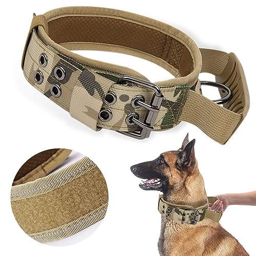 AKOFIC Taktisches Hundehalsband mit Kontrollgriff, Breit Hundehalsband Gepolstert, Verstellbare Nylon Halsband Hund, Reflekierend Militärisches Erziehungshalsband Hund für Mittlere Große Hunde AKOFIC Taktisches Hundehalsband mit Kontrollgriff, Breit Hundehalsband Gepolstert, Verstellbare Nylon Halsband Hund, Reflekierend Militärisches Erziehungshalsband Hund für Mittlere Große Hunde von AKOFIC