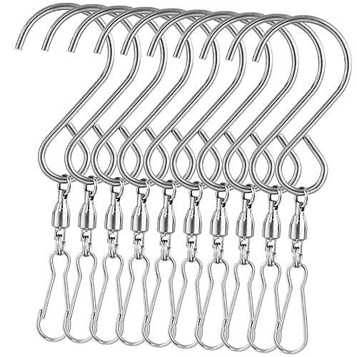 AKOOSY 10 Stück Drehbare Windspiel Haken S Förmige Aufhängehaken für Blumenampeln Vogelhäuser und Garten Dekorationen Silber AKOOSY 10 Stück Drehbare Windspiel Haken S Förmige Aufhängehaken für Blumenampeln Vogelhäuser und Garten Dekorationen Silber von AKOOSY