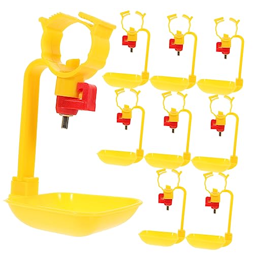 AKOOSY 10 Stück Teiliges Hühner Trinkbecher Hochwertigem Praktischer Automatischer Geflügel Wasserspender zum Aufhängen Langlebig und Einfach Erweiterbar für Garten und Bauernhof von AKOOSY
