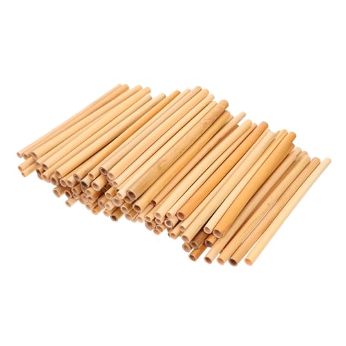 AKOOSY 100 Stück Natürliche Wabenrohr Reed-Röhren Schilfbienenröhren Schilfbienenhausrohr austauschbare Bienenröhren Bienenhaus im Freien Niströhren für Mauerbienen Schilfstiel Khaki von AKOOSY
