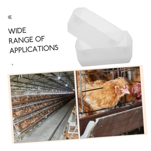 AKOOSY 2 Stück Hängender Hühnerfuttertrog aus Robustem Kunststoff Großem Fassungsvermögen Praktischer Futterbox Tiefes Design gegen Futterverschwendung für Geflügelhaltung im Käfig und von AKOOSY