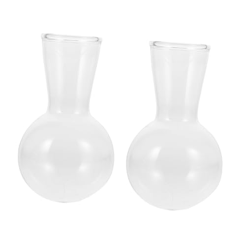 AKOOSY 2 Stück Hydroponische Lampenvasen Langlebige Glasblumenvase für Zimmerpflanzen Kleine Pflanzgefäße für Tischdeko Modernes Design für Hydrokultur und Orchideen von AKOOSY