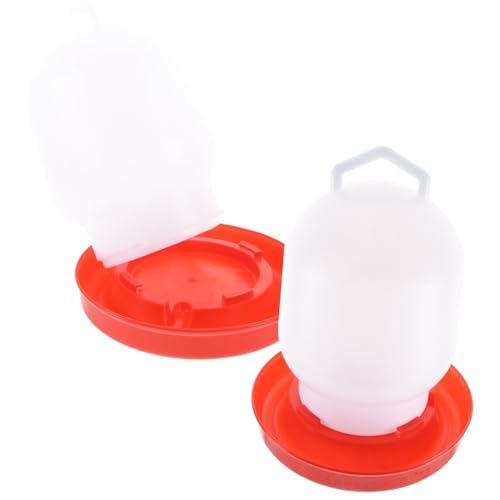 AKOOSY 2 Stücke Automatische Tränke aus Dickem Kunststoff für Geflügel Wasserspender Hühner Tauben Wachteln Haustiere Haushalt und Farm Wassersparend Sauber von AKOOSY