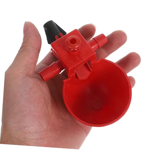 AKOOSY 20 Stück Teiliges Automatische Trinknäpfe für Geflügel Einstellbares Wasservolumen Roter Tränkenapf für Küken Tauben Wachteln Langlebig und Sicher für Hühner und Zufällige Farbe von AKOOSY