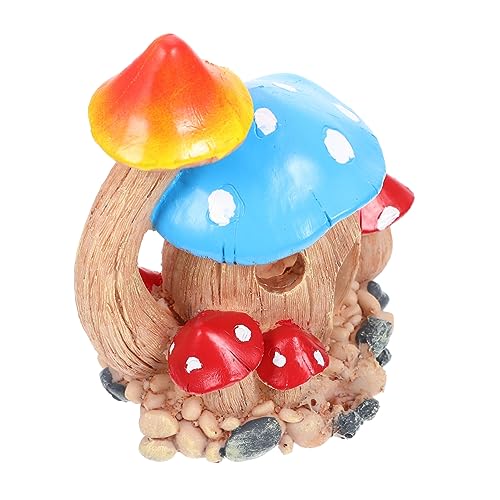 AKOOSY Aquarium Dekoration Farbige Pilzversteckhaus Resin Höhle für Garnelen Zucht und Fisch Versteck Langlebig Farbecht für Süßwasser und Fischbecken Geeignet Einfach zu Platzieren und von AKOOSY