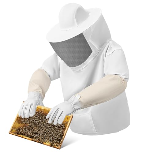 AKOOSY Beekeeping Schutzanzug mit Belüftetem Imkerjacke und Stichfesten Handschuhen Strapazierfähiges Reißfestes Material Zipper Veil für Sicheren Sitz Umfassender Bienenschutz für Imker AKOOSY Beekeeping Schutzanzug mit Belüftetem Imkerjacke und Stichfesten Handschuhen Strapazierfähiges Reißfestes Material Zipper Veil für Sicheren Sitz Umfassender Bienenschutz für Imker von AKOOSY