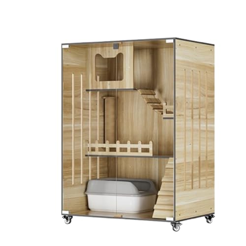 127 cm großes Katzenbett für den Innenbereich; 3-lagiger großer Katzenschrank für den Innenbereich mit Holzbett, Glastür, 2 Leitern, Katzenzaun für den Innenbereich bietet Platz für 1–3 Katzen; bietet 127 cm großes Katzenbett für den Innenbereich; 3-lagiger großer Katzenschrank für den Innenbereich mit Holzbett, Glastür, 2 Leitern, Katzenzaun für den Innenbereich bietet Platz für 1–3 Katzen; bietet von AKPHBKFG