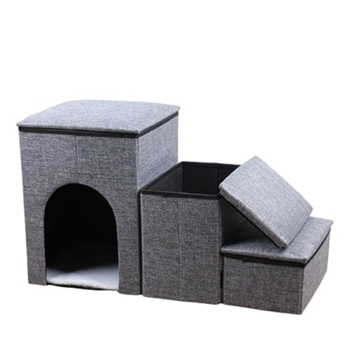 Haustiertreppe, rutschfeste Haustiertreppe, faltbare Haustierrampe, weiche, rutschfeste Oberfläche, hilft Ihrem Haustier leicht auf und ab zu gehen, geeignet für Betten und Sofas, mit Stauraum A, 34 x Haustiertreppe, rutschfeste Haustiertreppe, faltbare Haustierrampe, weiche, rutschfeste Oberfläche, hilft Ihrem Haustier leicht auf und ab zu gehen, geeignet für Betten und Sofas, mit Stauraum A, 34 x von AKPHBKFG