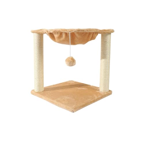 Katzenkratzbaum, Katzenaktivitätszentrum, kleiner Katzenkratzbaum, Indoor-Kratzbaum mit hängendem Ballspielzeug, kleiner Kratzbaum für Kätzchen zum Spielen und Entspannen, Beige A, 40 x 40 x 42 cm Katzenkratzbaum, Katzenaktivitätszentrum, kleiner Katzenkratzbaum, Indoor-Kratzbaum mit hängendem Ballspielzeug, kleiner Kratzbaum für Kätzchen zum Spielen und Entspannen, Beige A, 40 x 40 x 42 cm von AKPHBKFG