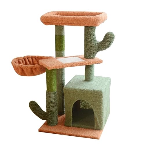 Katzenkratzbaum Indoor Katzenbett Kaktus Katzenbaum, Katzenturm mit Kratzbaum, Katzenkratzbaum und Hängematte für kleine und mittelgroße Katzen, Grün A, 42 x 40 x 77 cm Katzenkratzbaum Indoor Katzenbett Kaktus Katzenbaum, Katzenturm mit Kratzbaum, Katzenkratzbaum und Hängematte für kleine und mittelgroße Katzen, Grün A, 42 x 40 x 77 cm von AKPHBKFG