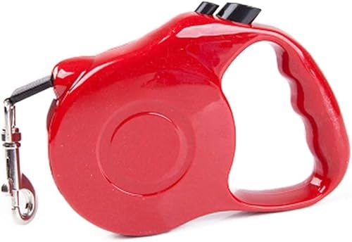 Hundeleine kleine Hunde leicht Einziehbare Hundeleine, automatisch ausziehbares Nylonseil, Haustierleine for Welpen, die Hundeleine for kleine Hunde führt (Color : Red, Size : 5M) von AKSHVA