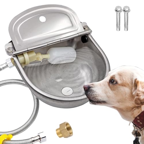 Automatischer Wassernapfspender für Hunde, große Größe, Haustiertränke, Futterspender, Edelstahl, Wassertrog für Geflügel und Kleintiere Automatischer Wassernapfspender für Hunde, große Größe, Haustiertränke, Futterspender, Edelstahl, Wassertrog für Geflügel und Kleintiere von AKUATUZ