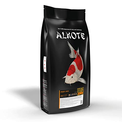 AL-KO-TE, 3-Jahreszeitenfutter für Kois und Zierfische, Frühjahr bis Herbst, Schwimmende Pellets, 3 mm, Hauptfutter Profi Mix, 9 kg von AL-KO-TE