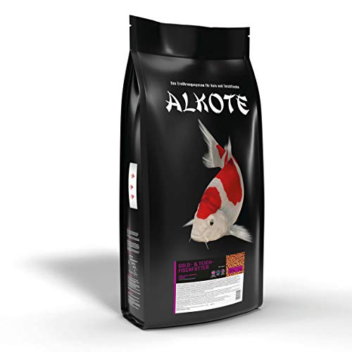 AL-KO-TE, 3-Jahreszeitenfutter für kleine Koi und Zierfische, Frühjahr bis Herbst, Schwimmende Pellets, 2 mm, Gold-& Teich-Fischfutter, 9 kg von AL-KO-TE