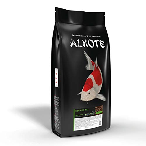 AL-KO-TE, 3-Jahreszeitenfutter für kleine Koi und Zierfische, Frühjahr bis Herbst, Schwimmende Pellets, 3 mm, Hauptfutter Conpro Mix, 9 kg von AL-KO-TE