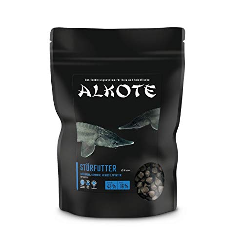 AL-KO-TE, 4-Jahreszeitenfutter für Zierstöre, Frühjahr bis Herbst, Sinkende Pellets, 6 mm, Hauptfutter Premium, 750 g von AL-KO-TE