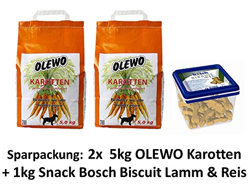 AL-KO-TE Olewo Karotten-Pellet | 10kg Sparpackung + 1kg Bosch Biscuit Lamm von AL-KO-TE