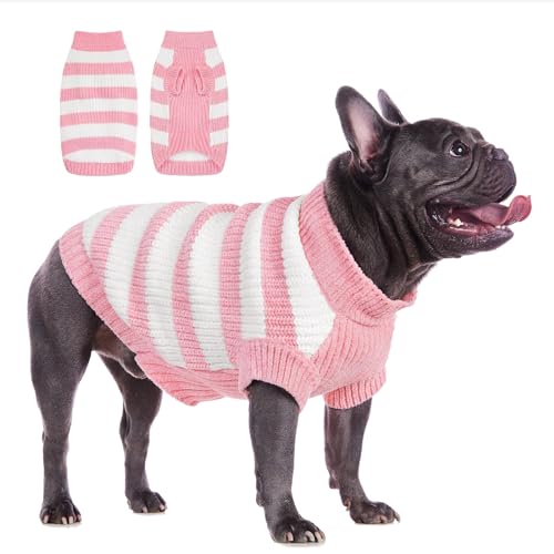 ALAGIRLS Hund Kleidung Hunde Pullover Warm Haustier Kleid Kleine Hunde Winter Pullover Hundepulli ALASW302-Pink-L von ALAGIRLS