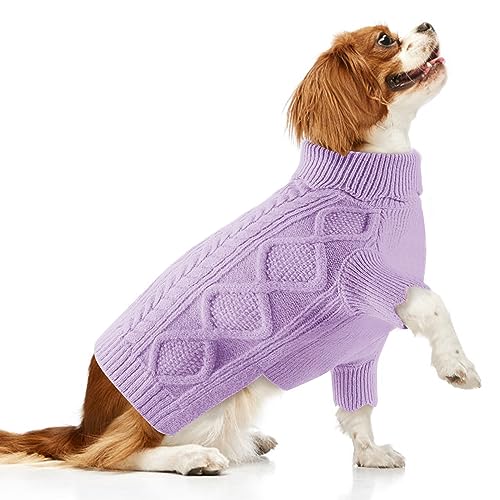 ALAGIRLS Hund Weihnachten Pullover Hundemantel Winter Kleidung für Katzen ALASW301-Lavender-L von ALAGIRLS